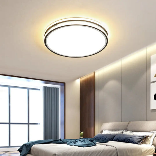 Modern Acrylic Flush Mount Ceiling Light - 16’/19.5’ Dia Warm/White Led Bedroom Lighting White