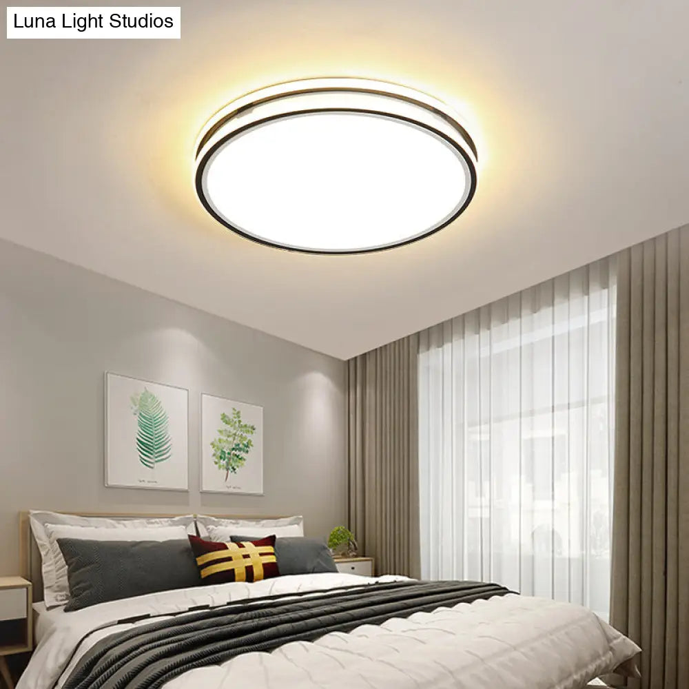 Modern Acrylic Flush Mount Ceiling Light - 16/19.5 Dia Warm/White Led Bedroom Lighting