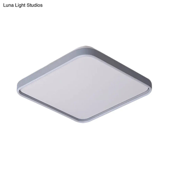 Modern Acrylic Flush Mount Ceiling Light In Grey For 16’/19.5’ Wide Spaces With Led Warm And
