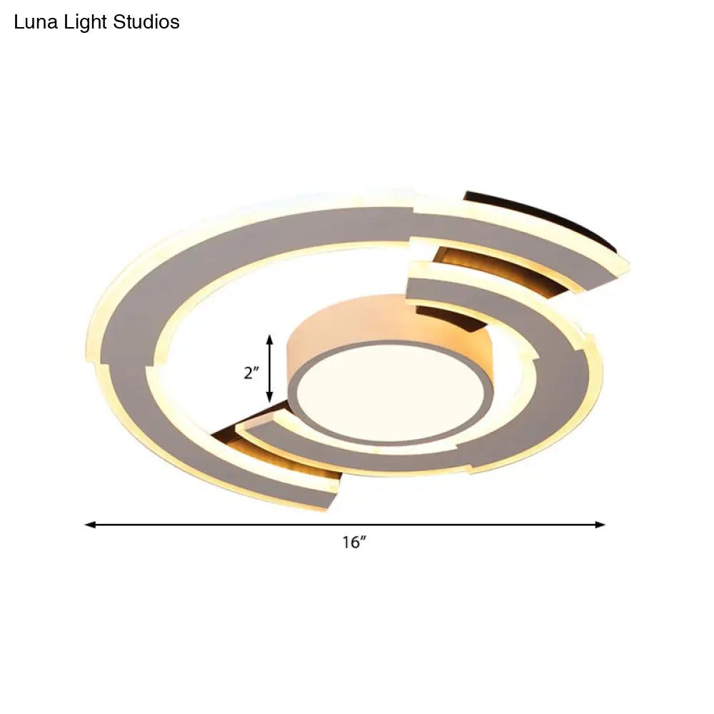 Modern Acrylic Flush Mount Ceiling Lights - Traverse Lighting Fixture (16 / 19.5 23.5) In Warm/White