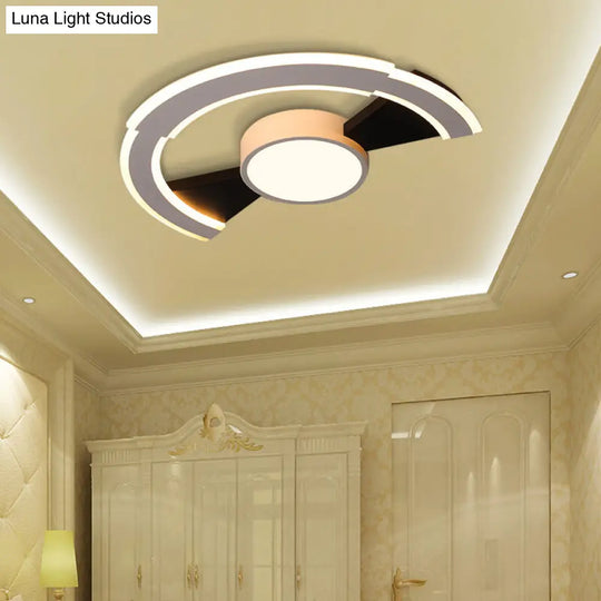 Modern Acrylic Flush Mount Ceiling Lights - Traverse Lighting Fixture (16 / 19.5 23.5) In Warm/White