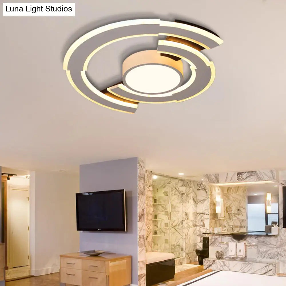 Modern Acrylic Flush Mount Ceiling Lights - Traverse Lighting Fixture (16 / 19.5 23.5) In Warm/White