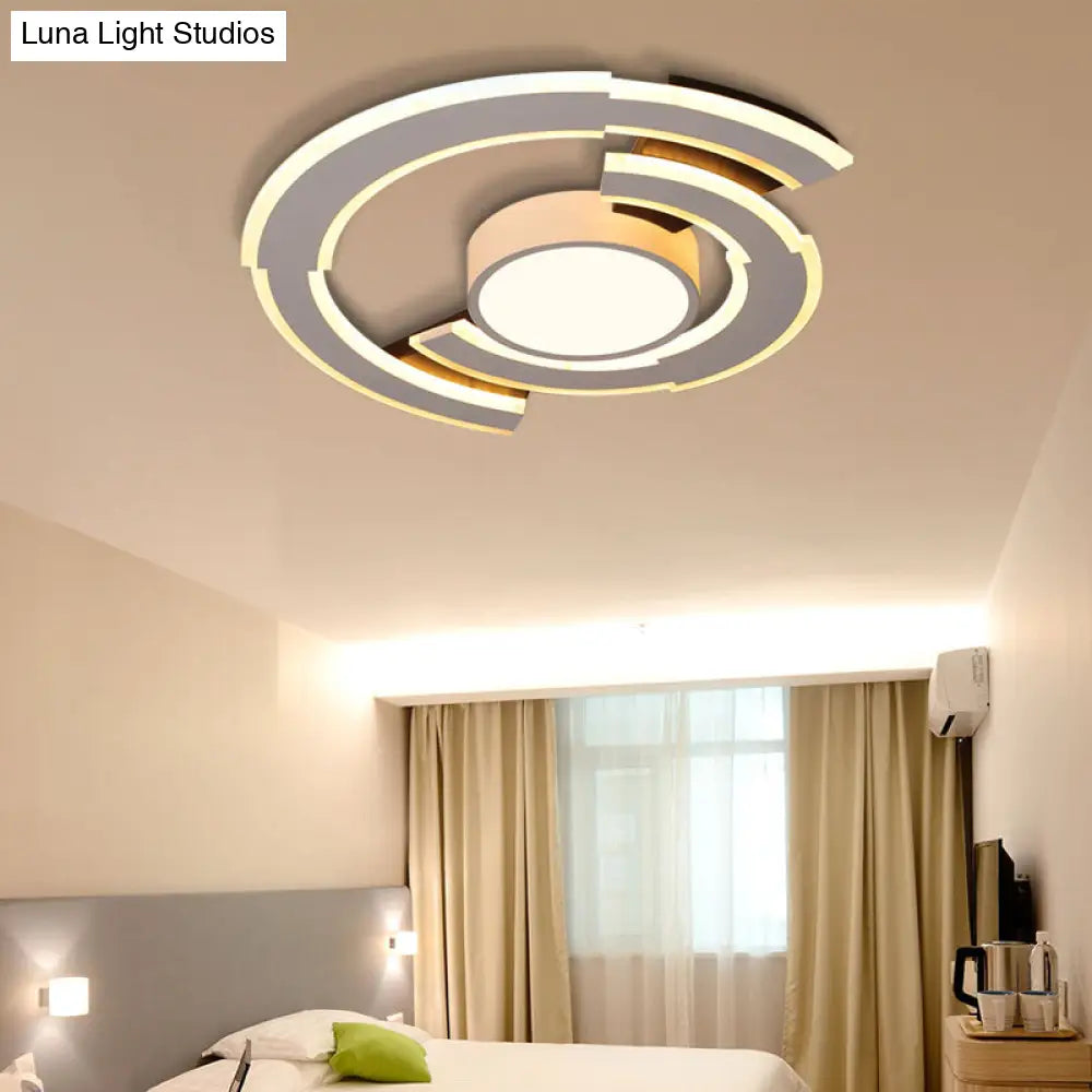 Modern Acrylic Flush Mount Ceiling Lights - Traverse Lighting Fixture (16 / 19.5 23.5) In Warm/White