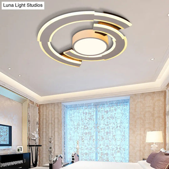 Modern Acrylic Flush Mount Ceiling Lights - Traverse Lighting Fixture (16 / 19.5 23.5) In Warm/White