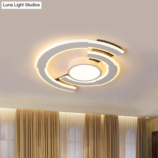 Modern Acrylic Flush Mount Ceiling Lights - Traverse Lighting Fixture (16 / 19.5 23.5) In Warm/White