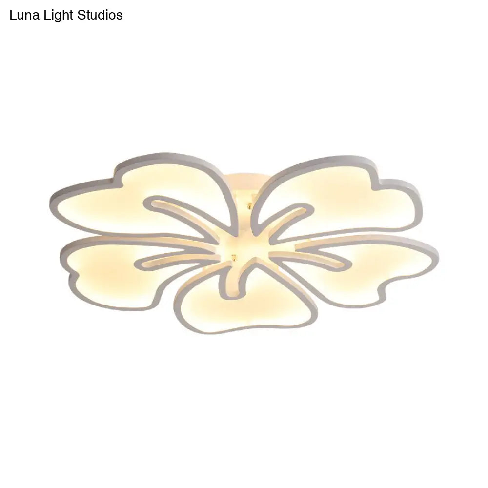 Modern Acrylic Flush Mount Flower Ceiling Lamp Available In 3/4/5-Light Options Warm/White/Natural