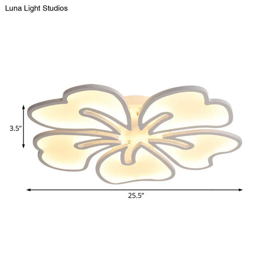 Modern Acrylic Flush Mount Flower Ceiling Lamp Available In 3/4/5-Light Options Warm/White/Natural