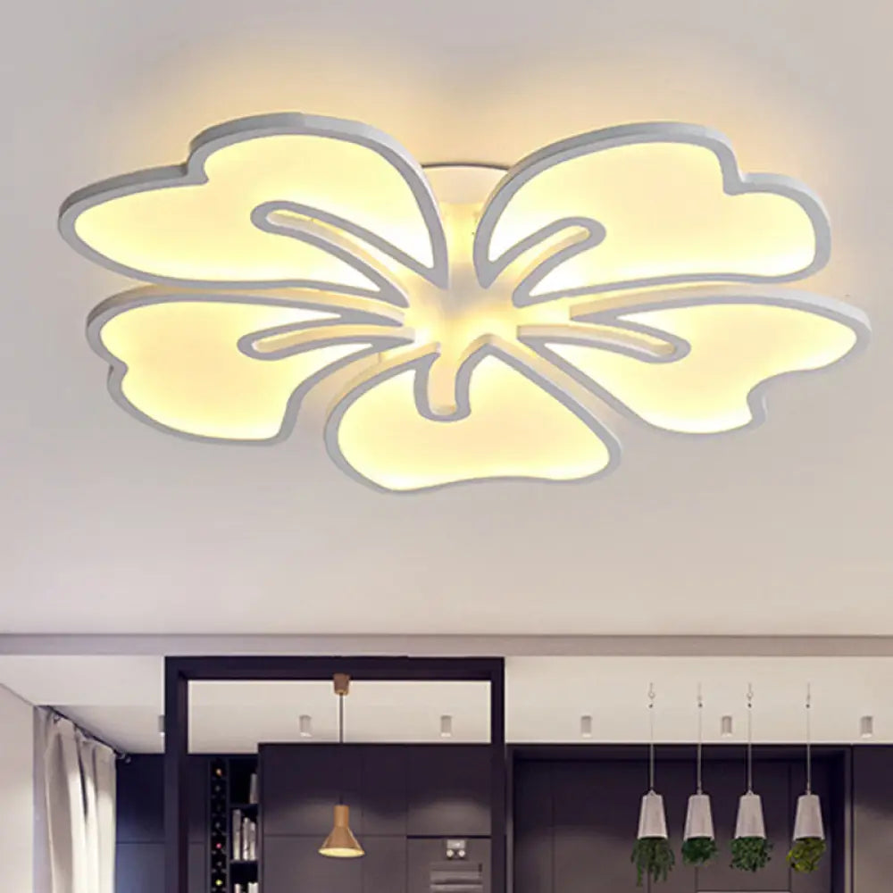 Modern Acrylic Flush Mount Flower Ceiling Lamp Available In 3/4/5-Light Options Warm/White/Natural