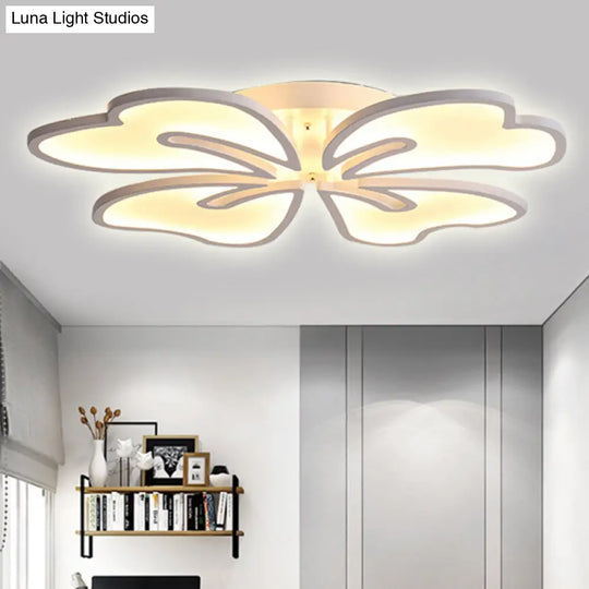 Modern Acrylic Flush Mount Flower Ceiling Lamp Available In 3/4/5-Light Options Warm/White/Natural