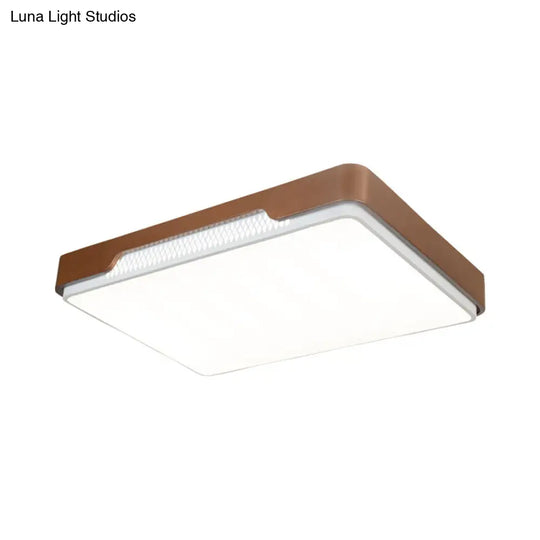 Modern Acrylic Flush Mount Light Fixture - Brown Rectangular 20.5/36.5/45 Warm/White