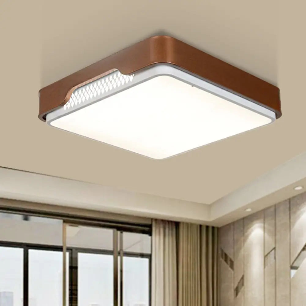 Modern Acrylic Flush Mount Light Fixture - Brown Rectangular 20.5’/36.5’/45’ Warm/White / 20.5’ Warm