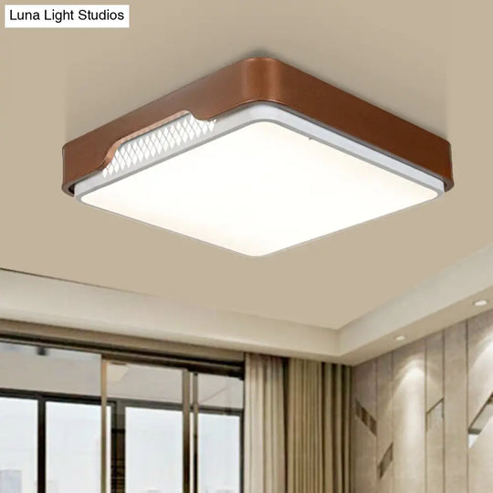 Modern Acrylic Flush Mount Light Fixture - Brown Rectangular 20.5/36.5/45 Warm/White / 20.5 Warm