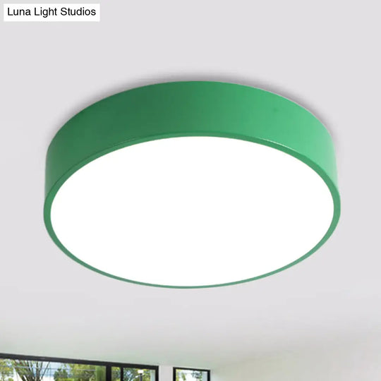 Modern Acrylic Flushmount Ceiling Lamp For Corridor Dining Table In Candy Colors Green / 16