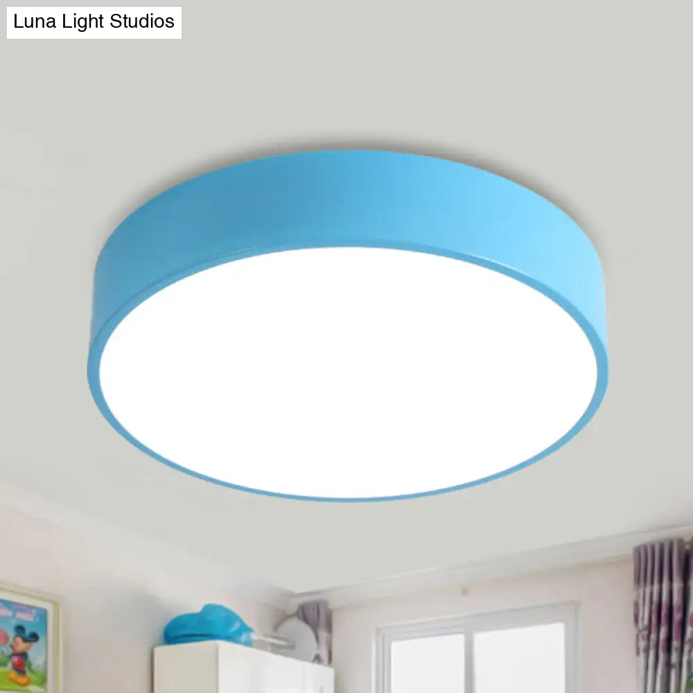 Modern Acrylic Flushmount Ceiling Lamp For Corridor Dining Table In Candy Colors Blue / 16