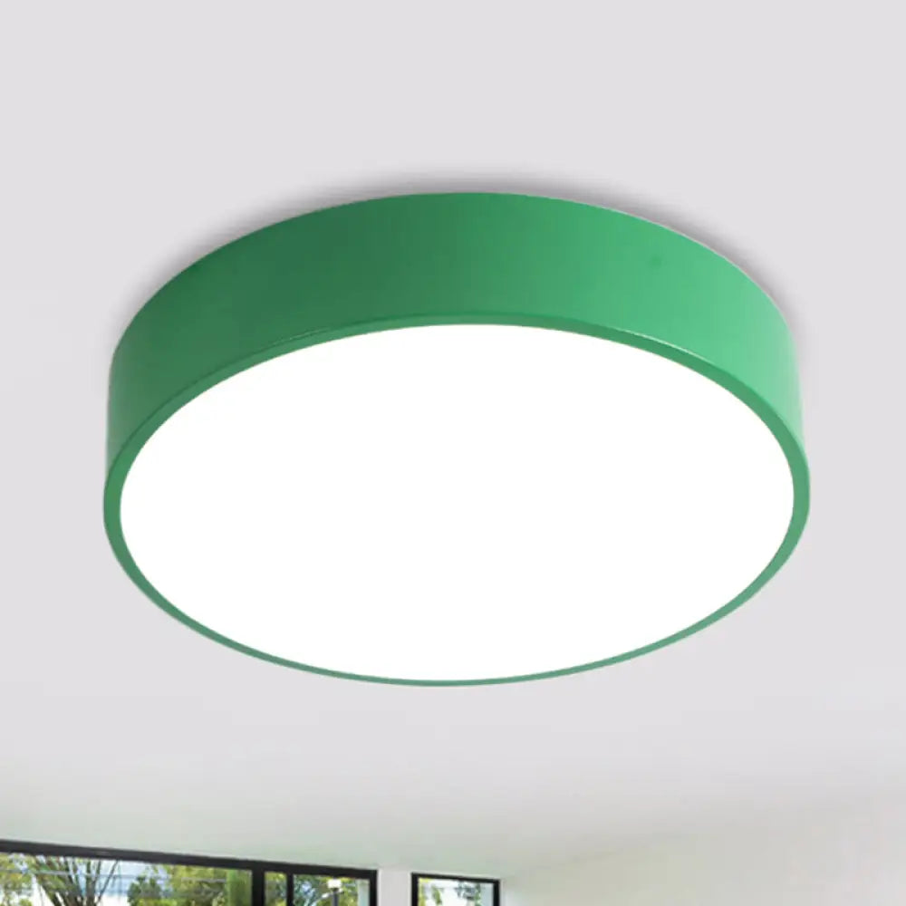 Modern Acrylic Flushmount Ceiling Lamp For Corridor Dining Table In Candy Colors Green / 16’