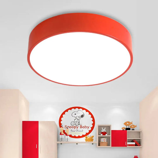 Modern Acrylic Flushmount Ceiling Lamp For Corridor Dining Table In Candy Colors Red / 16’