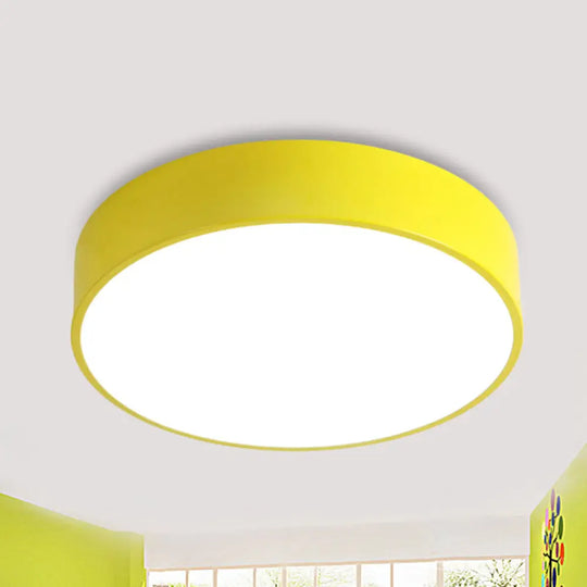 Modern Acrylic Flushmount Ceiling Lamp For Corridor Dining Table In Candy Colors Yellow / 16’