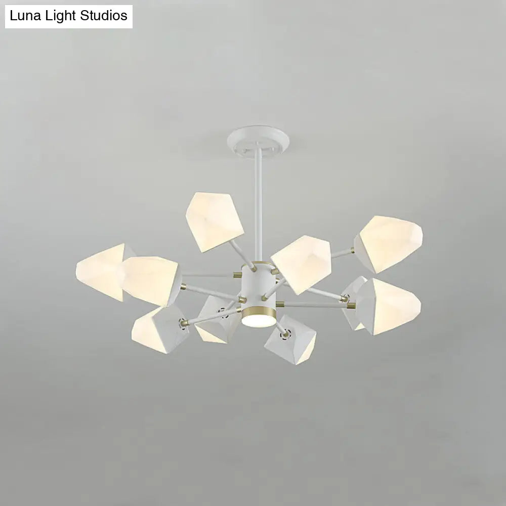 Gemstone-Inspired Led Chandelier For Dining Room - Acrylic Suspension Pendant Light 10 / White