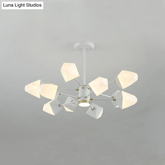 Gemstone-Inspired Led Chandelier For Dining Room - Acrylic Suspension Pendant Light 10 / White