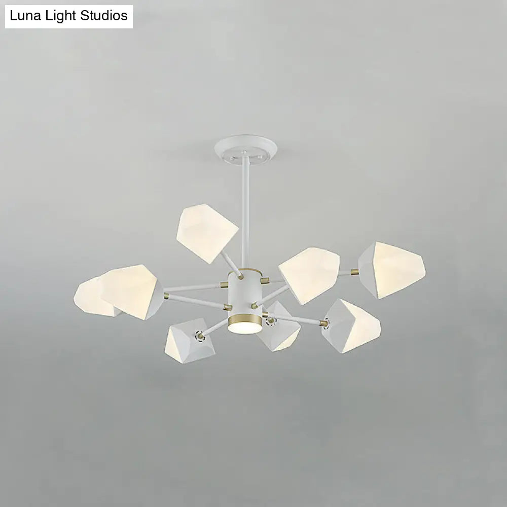 Gemstone-Inspired Led Chandelier For Dining Room - Acrylic Suspension Pendant Light 8 / White