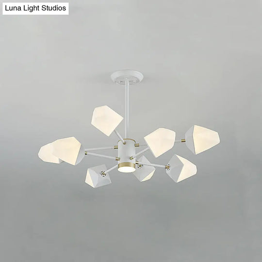 Gemstone-Inspired Led Chandelier For Dining Room - Acrylic Suspension Pendant Light 8 / White