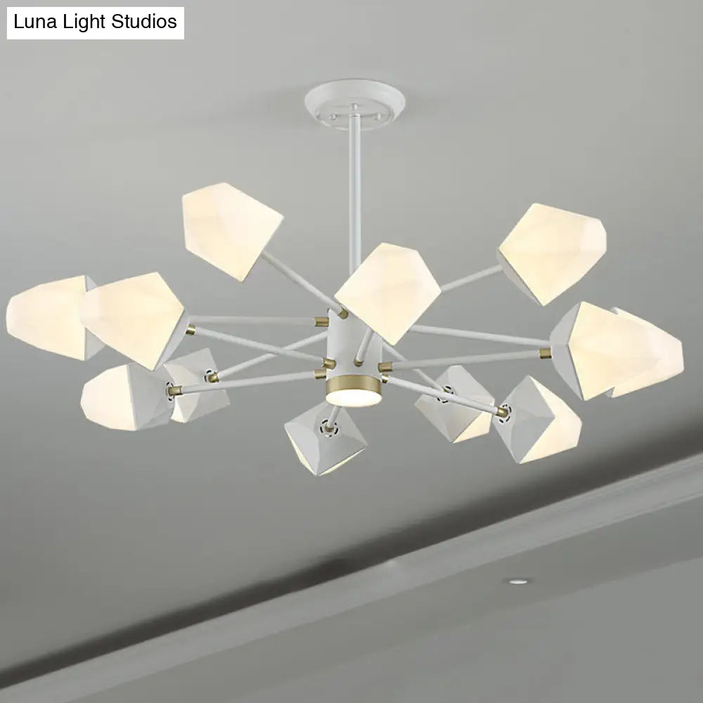 Gemstone-Inspired Led Chandelier For Dining Room - Acrylic Suspension Pendant Light