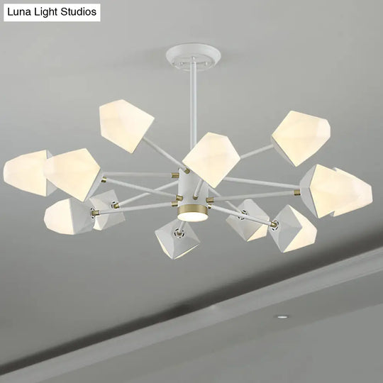 Gemstone-Inspired Led Chandelier For Dining Room - Acrylic Suspension Pendant Light