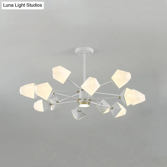 Gemstone-Inspired Led Chandelier For Dining Room - Acrylic Suspension Pendant Light