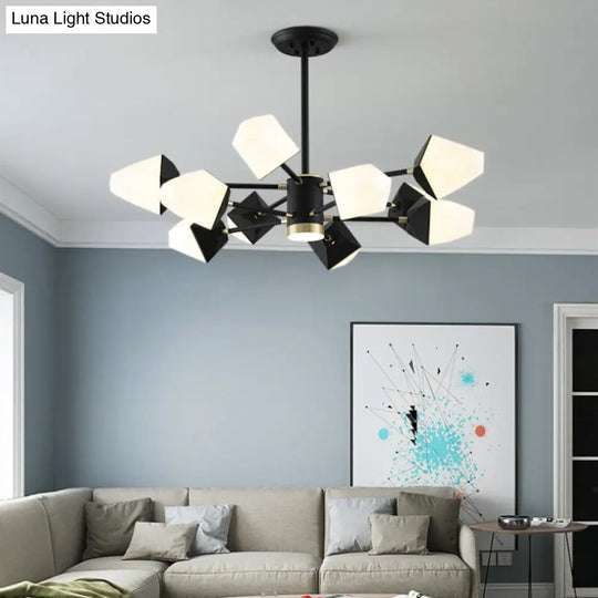 Gemstone-Inspired Led Chandelier For Dining Room - Acrylic Suspension Pendant Light 10 / Black