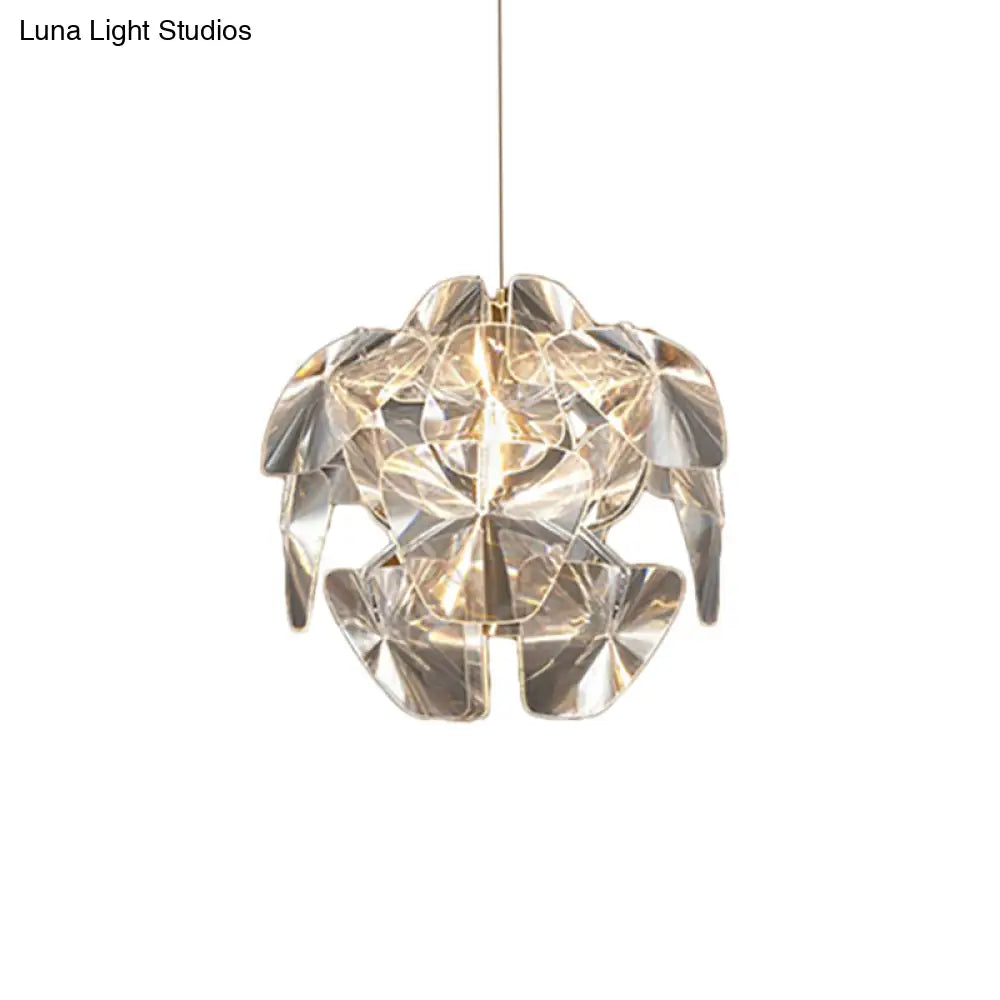 Modern Acrylic Globe Pendant Light - Clear Ceiling Lamp (24’/28.5’/43’ Wide)