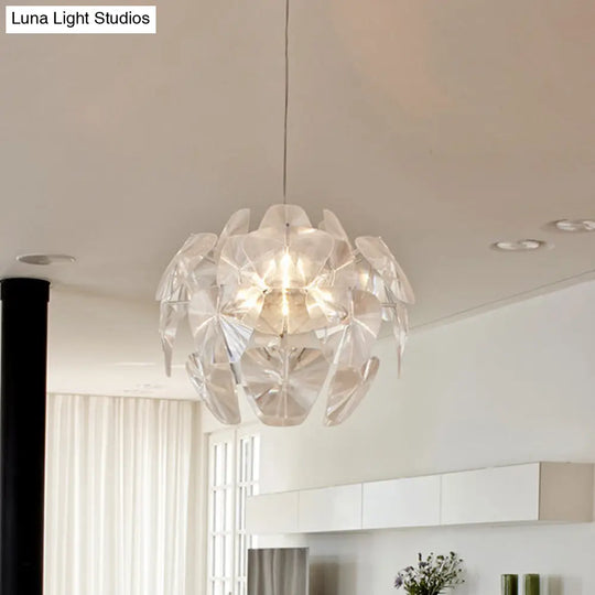 Modern Acrylic Globe Pendant Light - Clear Ceiling Lamp (24’/28.5’/43’ Wide)