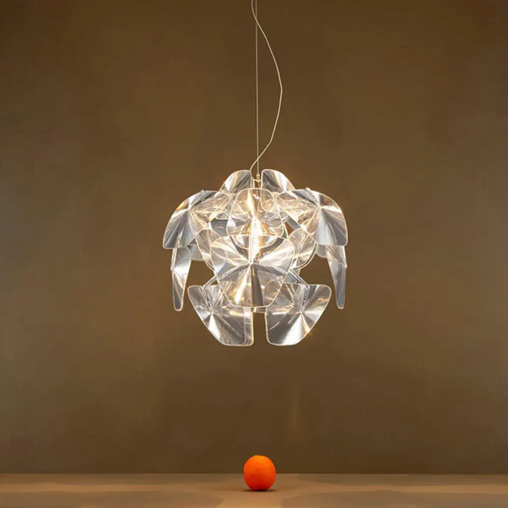 Modern Acrylic Globe Pendant Light - Clear Ceiling Lamp (24’/28.5’/43’ Wide) / 24’