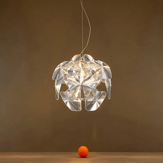 Modern Acrylic Globe Pendant Light - Clear Ceiling Lamp (24’/28.5’/43’ Wide) / 24’