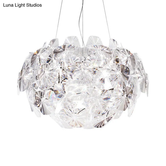 Modern Acrylic Pendant Lighting Fixture - 24/28.5/43 Wide Clear Ceiling Suspension Lamp