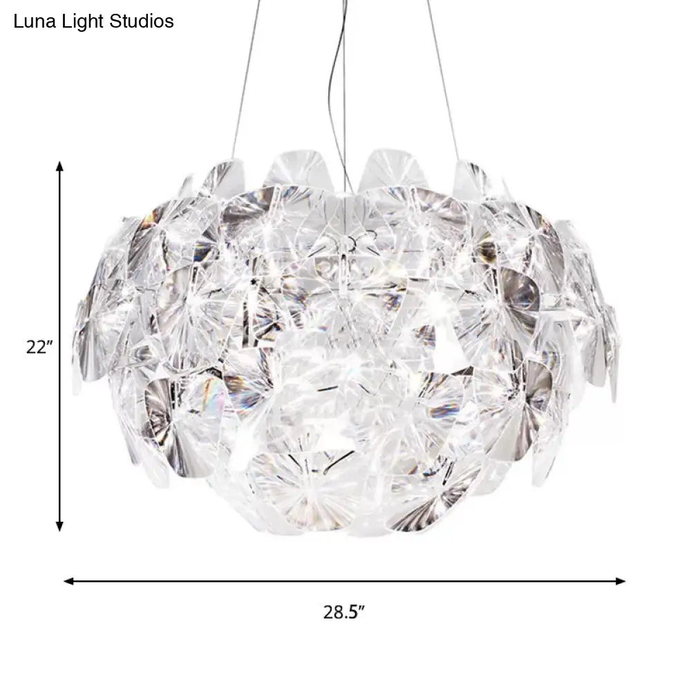 Modern Acrylic Pendant Lighting Fixture - 24/28.5/43 Wide Clear Ceiling Suspension Lamp