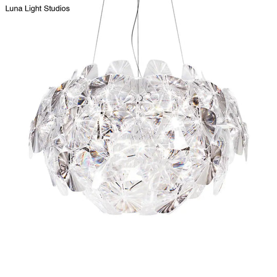 Modern Acrylic Globe Pendant Light - Clear Ceiling Lamp (24’/28.5’/43’ Wide)