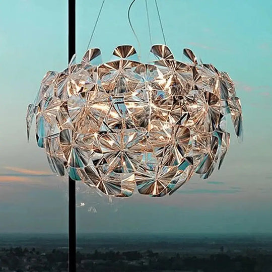 Modern Acrylic Globe Pendant Light - Clear Ceiling Lamp (24’/28.5’/43’ Wide) / 43’