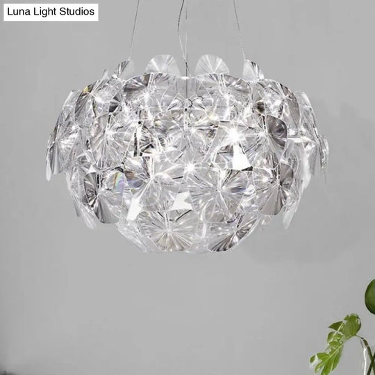 Modern Acrylic Globe Pendant Light - Clear Ceiling Lamp (24’/28.5’/43’ Wide)