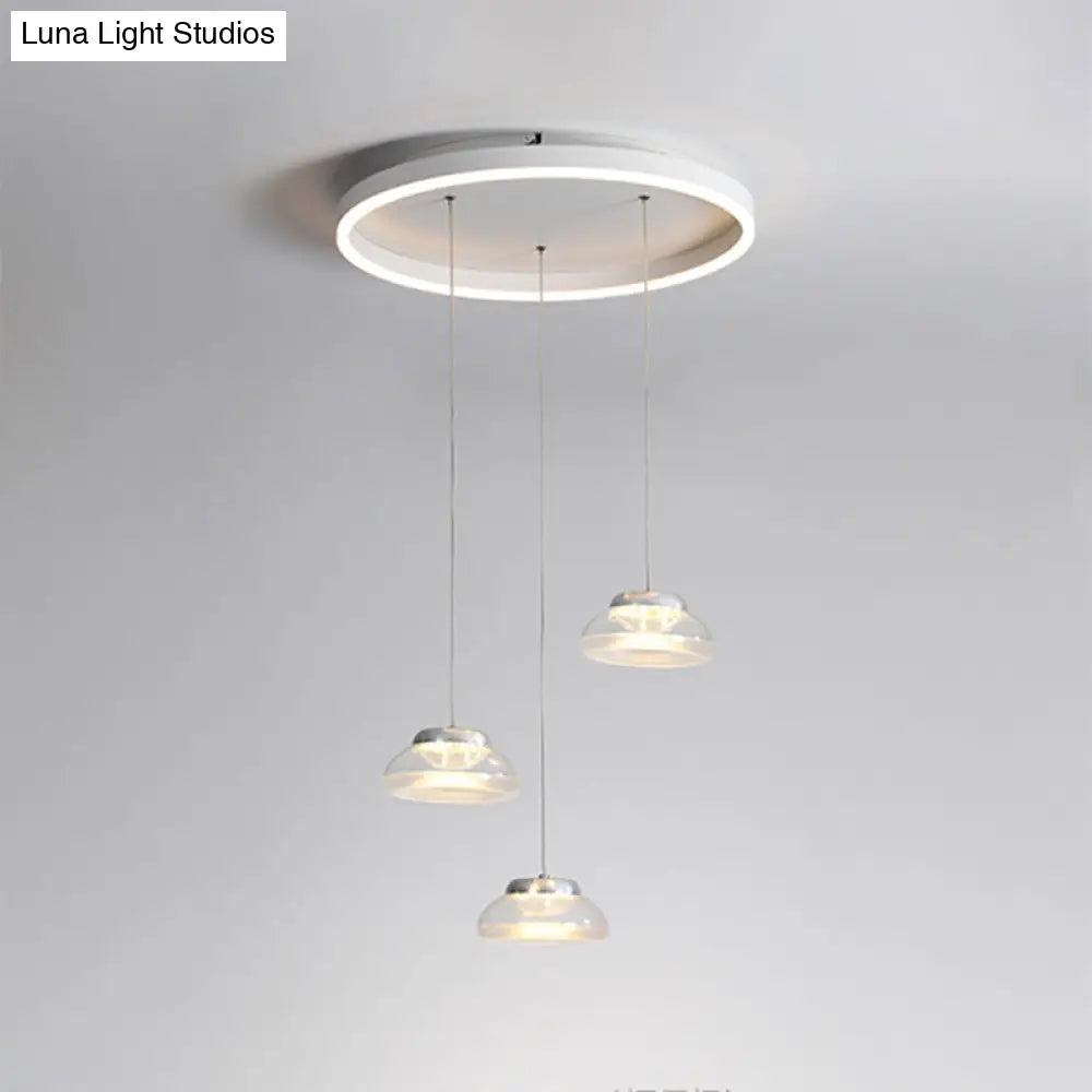 Modern Acrylic Jar Shaped Multi Ceiling Light With 3 White Led Heads