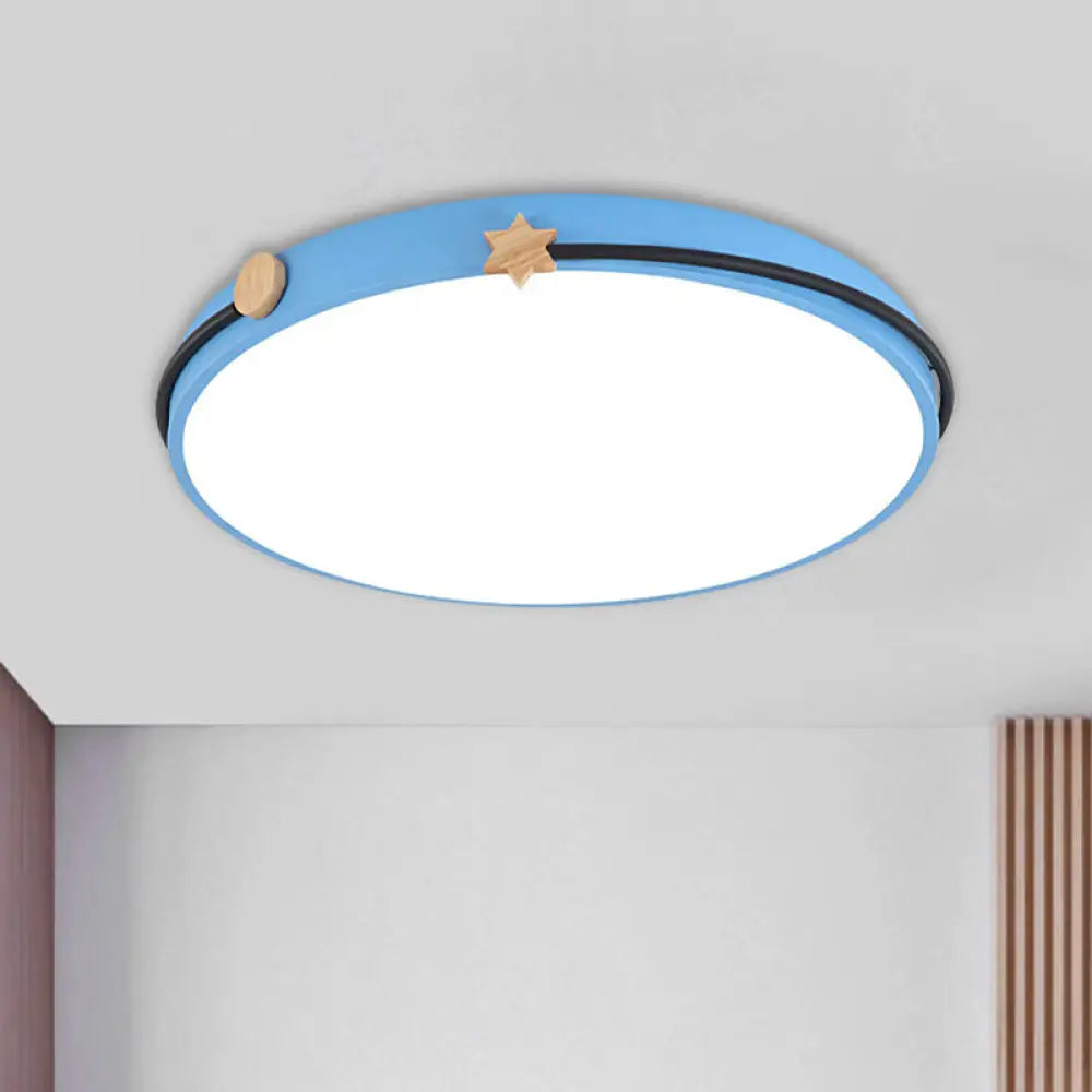 Modern Acrylic Led Ceiling Flush Lamp With Nordic Design In White/Green/Blue Shade For Living Room