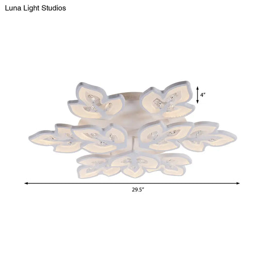 Modern Acrylic Led Ceiling Lamp For Office Restaurants - Stylish Warm/White Lighting Flush Mount