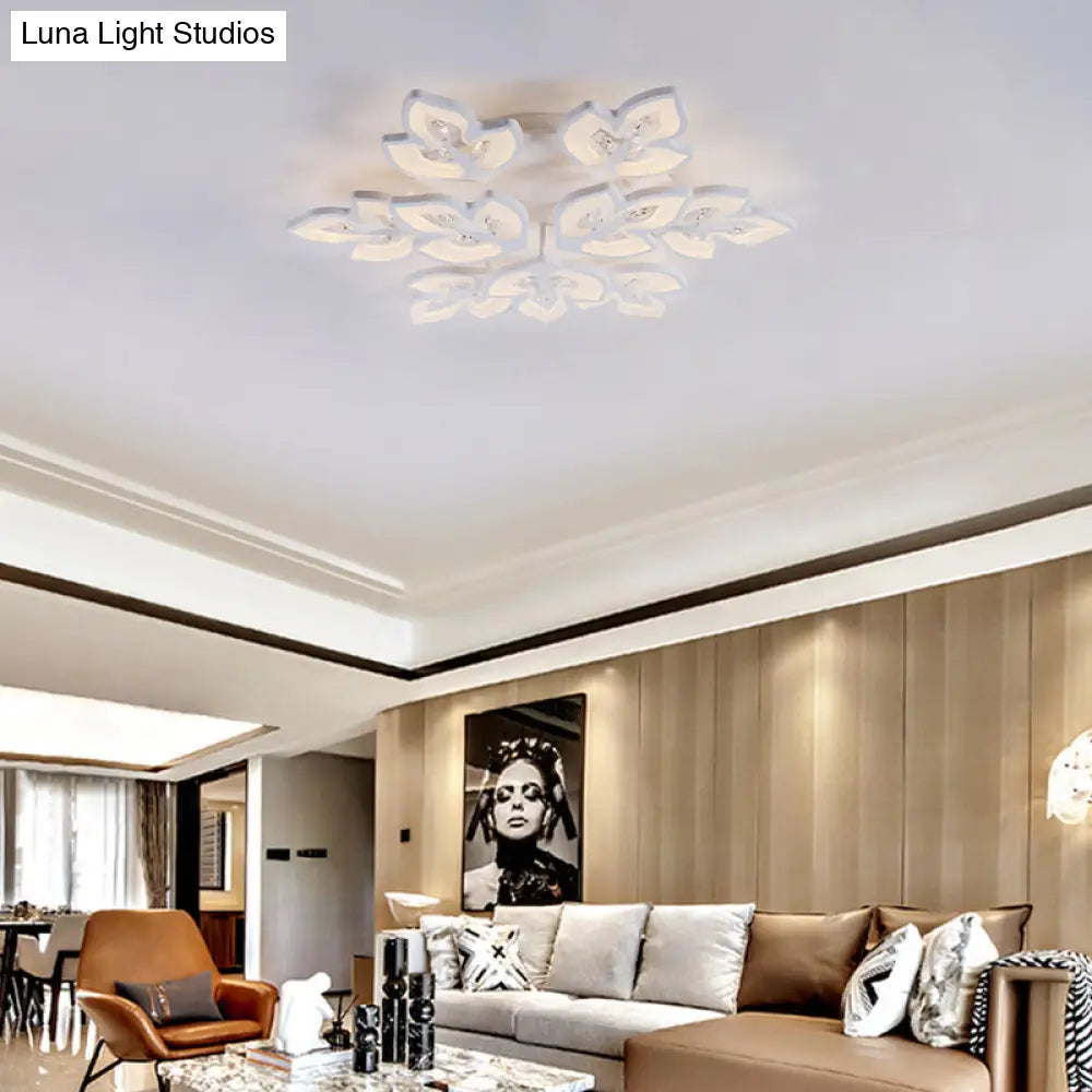 Modern Acrylic Led Ceiling Lamp For Office Restaurants - Stylish Warm/White Lighting Flush Mount