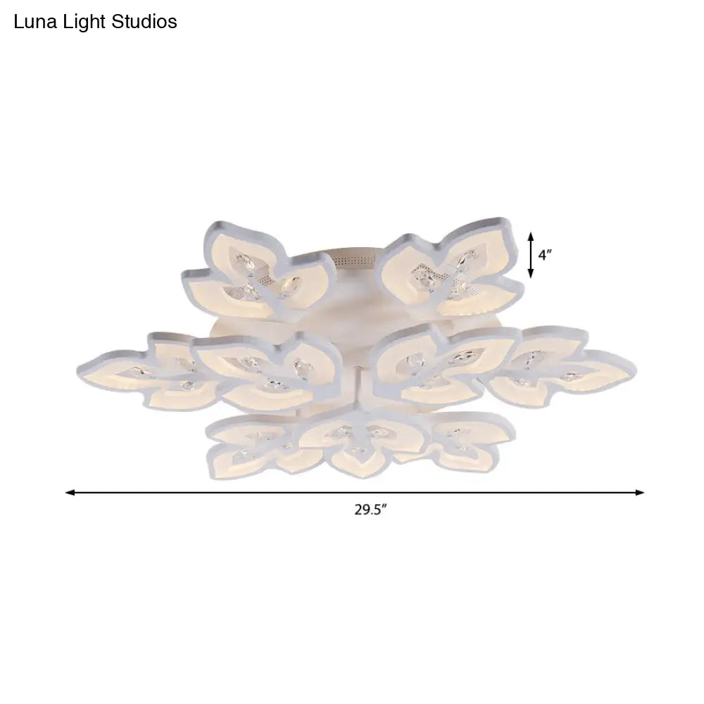 Modern Acrylic Led Ceiling Lamp For Office Restaurants - Stylish Warm/White Lighting Flush Mount