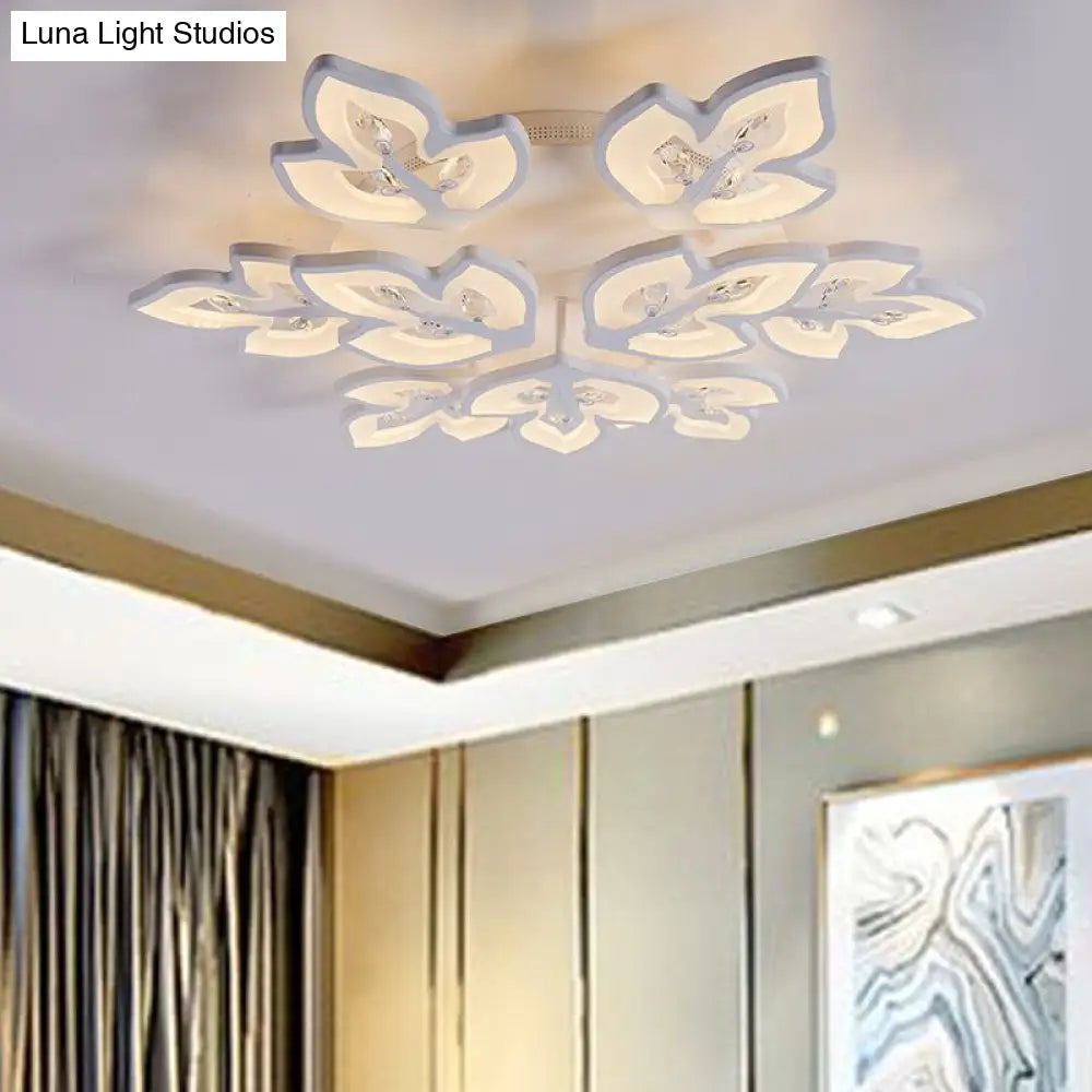 Modern Acrylic Led Ceiling Lamp For Office Restaurants - Stylish Warm/White Lighting Flush Mount