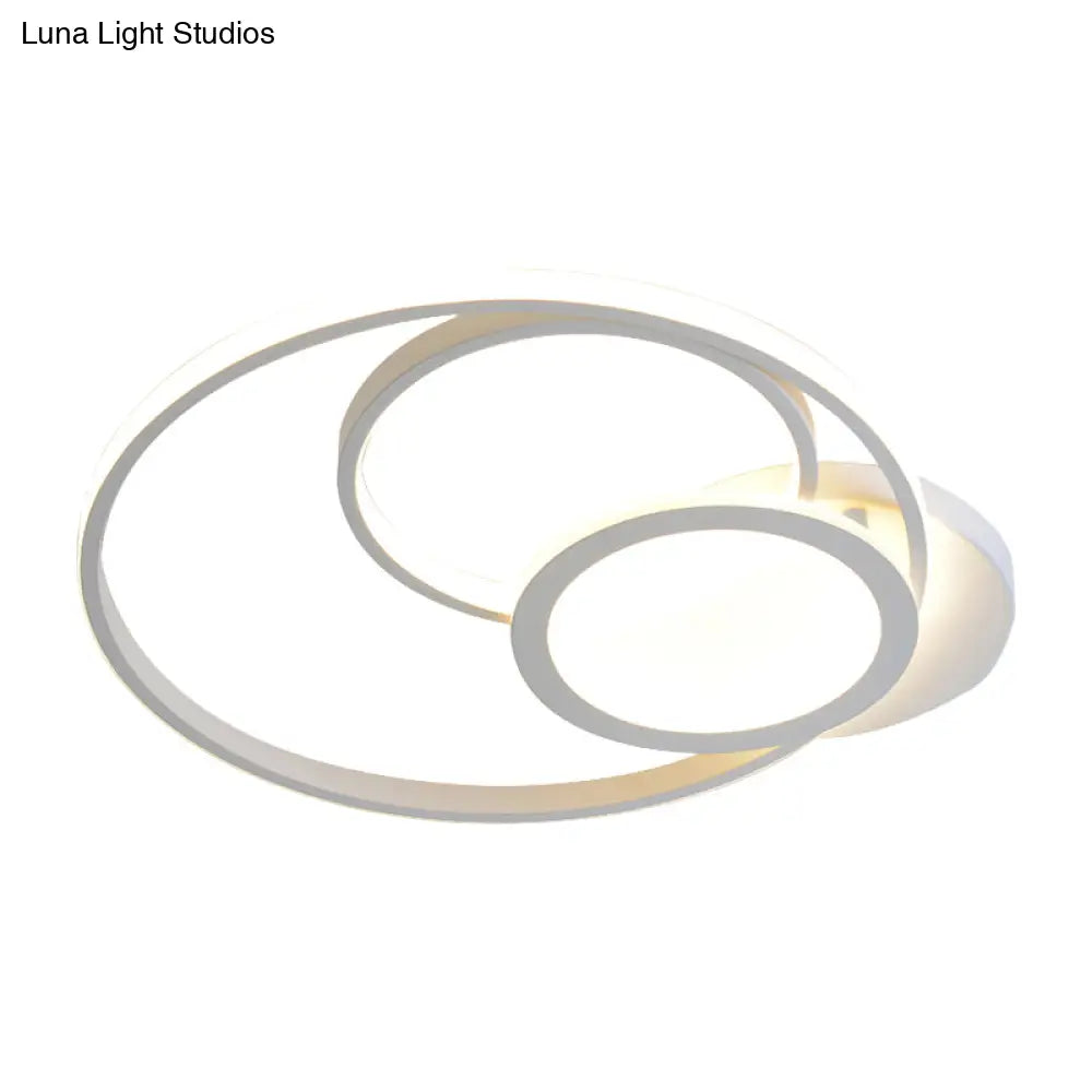 Modern Acrylic Led Ceiling Lamp Multi-Ring Flush Mount Fixture For Bedroom With Warm/White Light