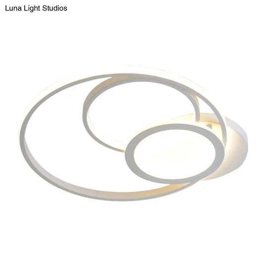 Modern Acrylic Led Ceiling Lamp Multi-Ring Flush Mount Fixture For Bedroom With Warm/White Light