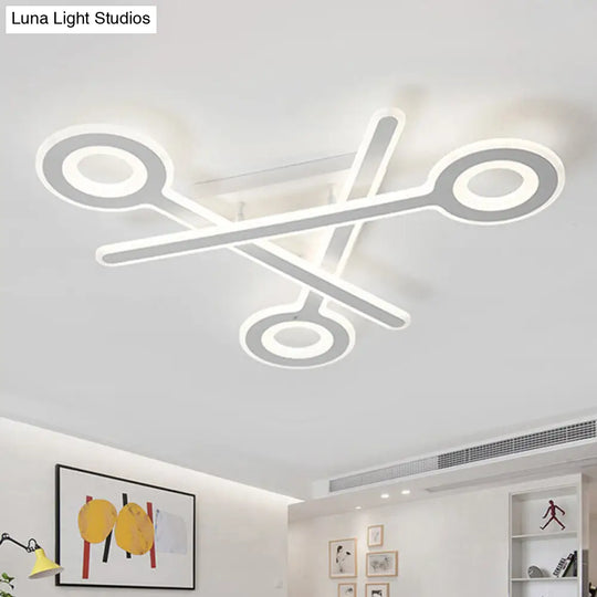 Modern Acrylic Led Ceiling Lamp - White Stacked Key Design For Kids Bedroom / Natural