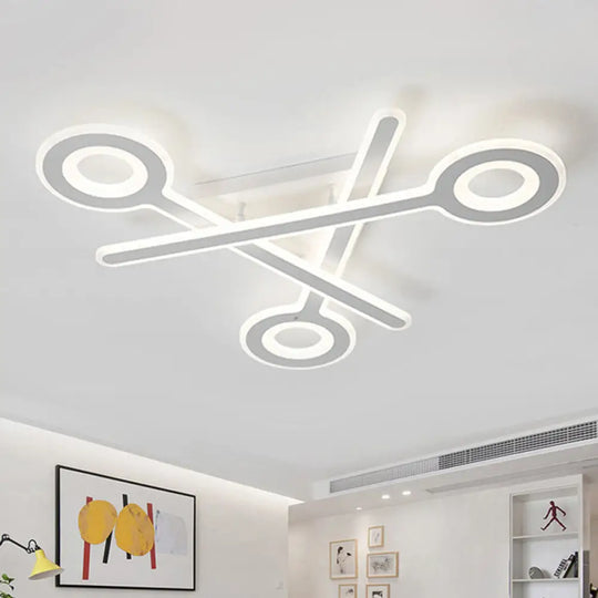 Modern Acrylic Led Ceiling Lamp - White Stacked Key Design For Kids’ Bedroom / Natural