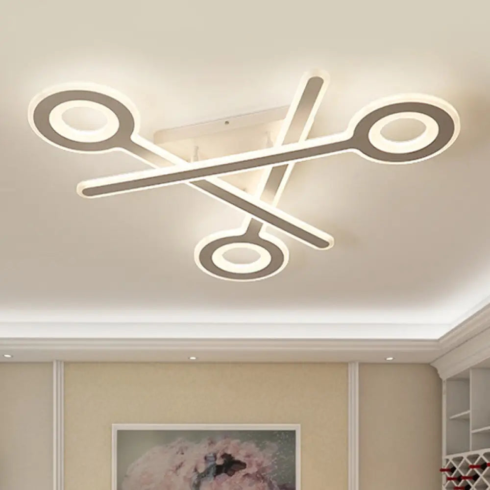 Modern Acrylic Led Ceiling Lamp - White Stacked Key Design For Kids’ Bedroom / Warm