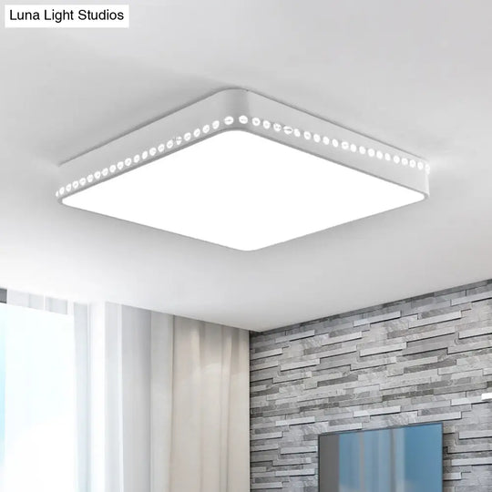 Modern Acrylic Led Ceiling Lamp With Crystal Accents - Available In Black White And Gold Finish